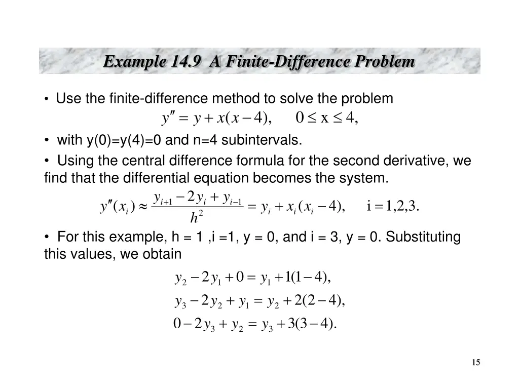 example 14 9 a finite difference problem