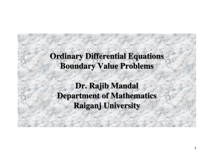 ordinary differential equations boundary value