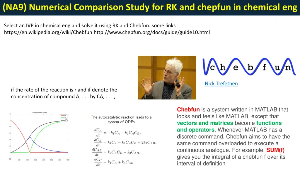 na9 numerical comparison study for rk and chepfun