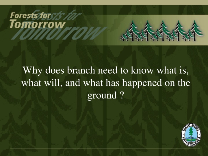 why does branch need to know what is what will