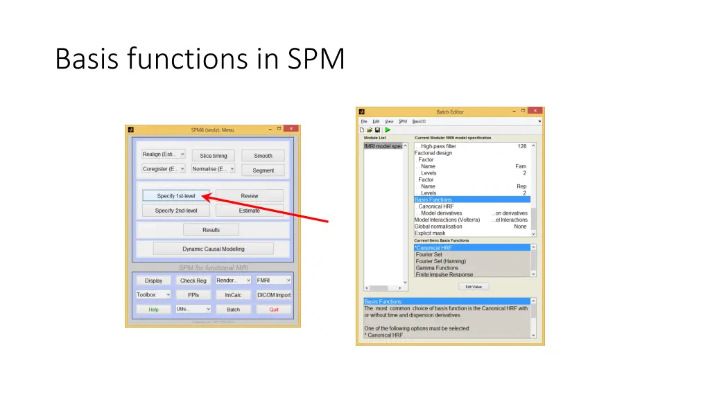 basis functions in spm