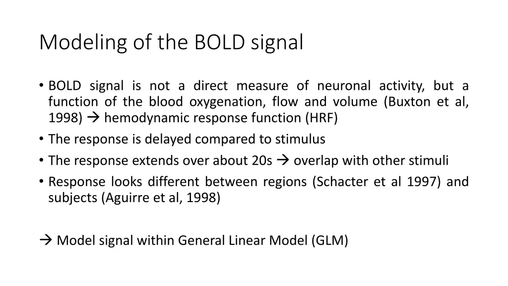 modeling of the bold signal