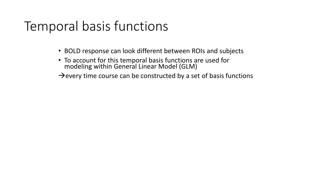 temporal basis functions