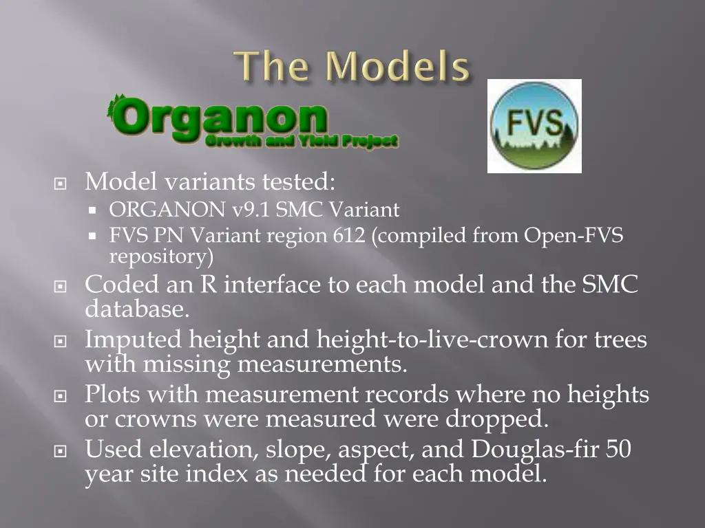 model variants tested organon v9 1 smc variant