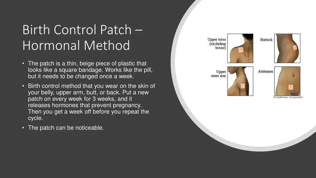 birth control patch hormonal method