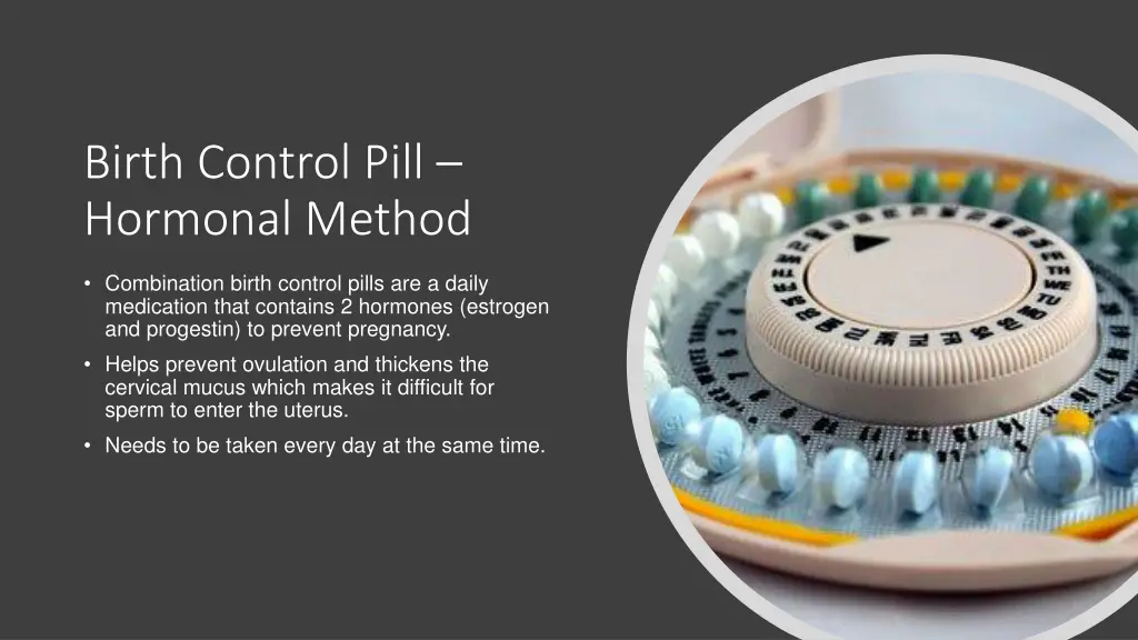 birth control pill hormonal method