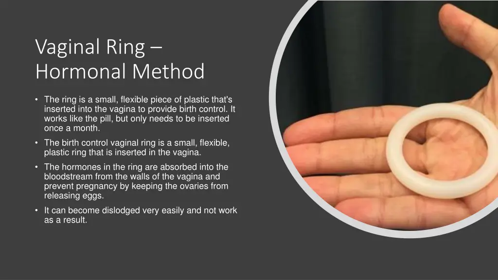 vaginal ring hormonal method
