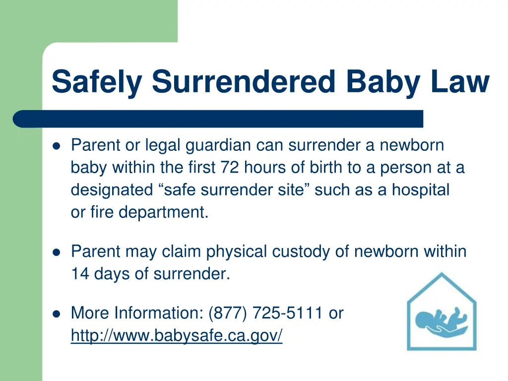 safely surrendered baby law