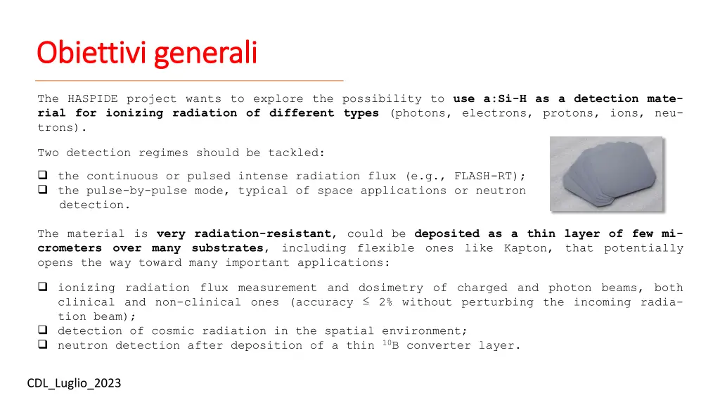 obiettivi generali obiettivi generali