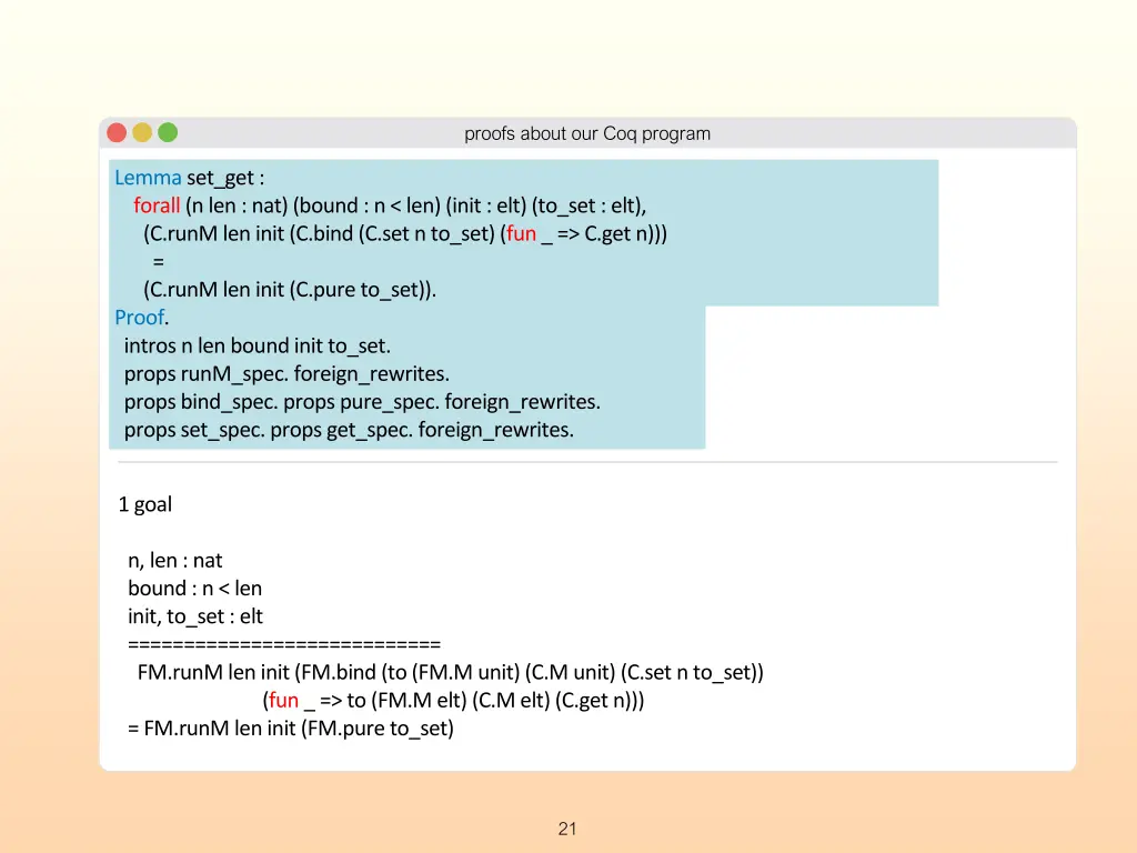 proofs about our coq program