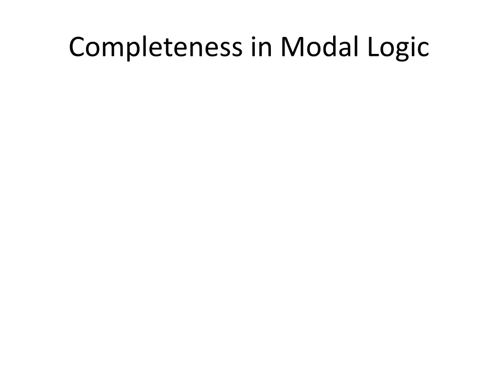 completeness in modal logic