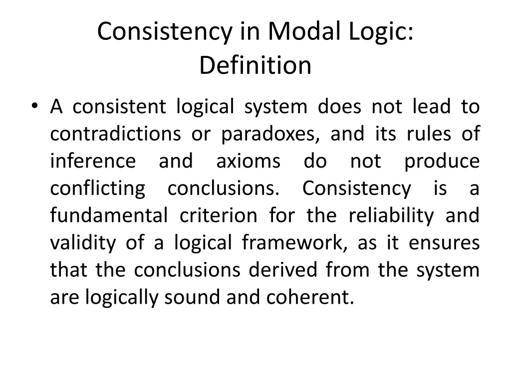 consistency in modal logic definition