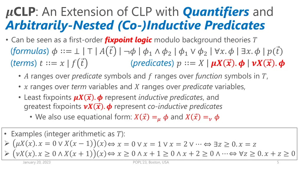 clp an extension of clp with quantifiers