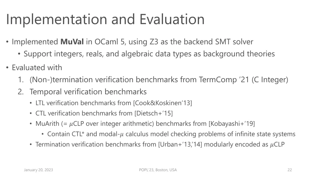 implementation and evaluation