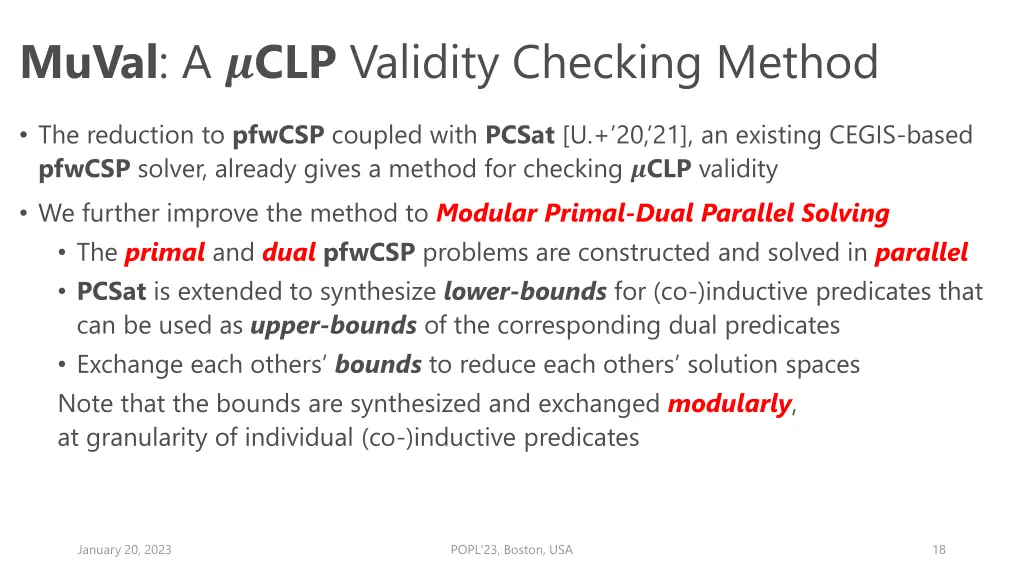 muval a clp validity checking method