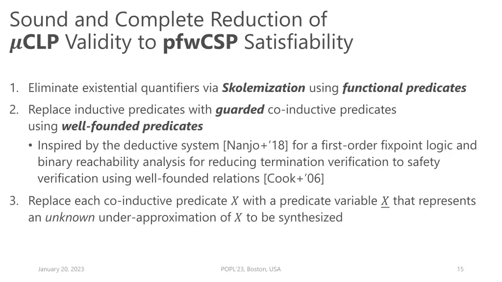 sound and complete reduction of clp validity