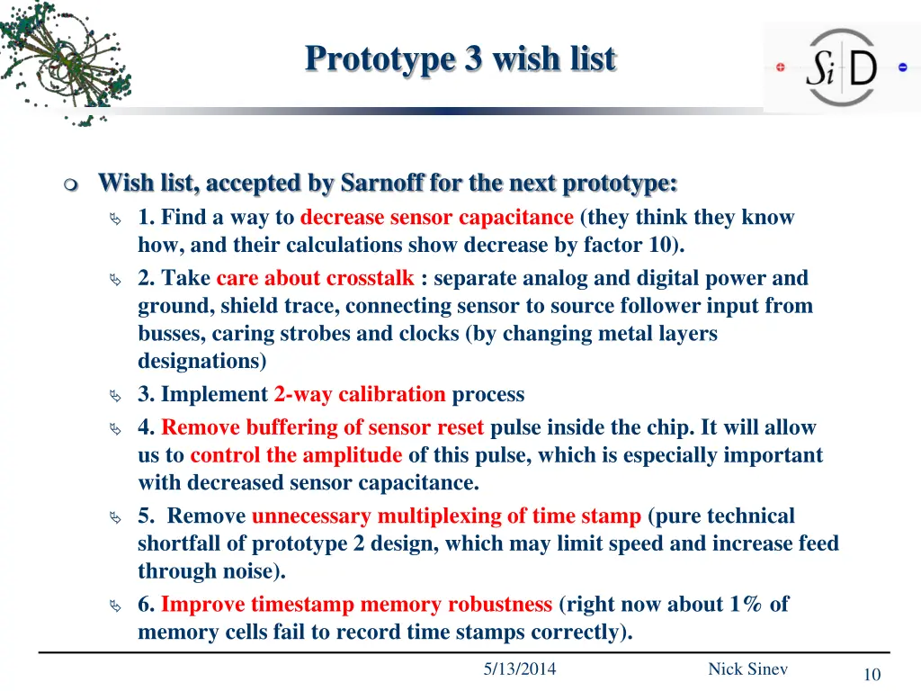 prototype 3 wish list