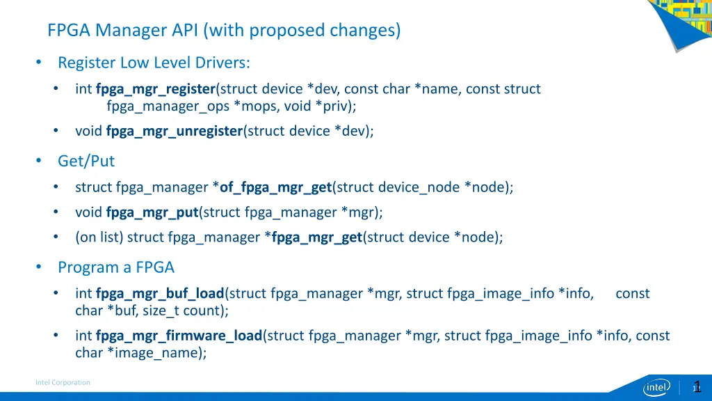 fpga manager api with proposed changes