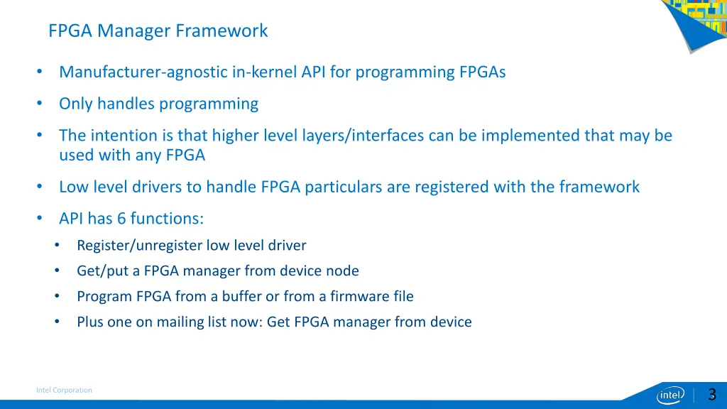 fpga manager framework