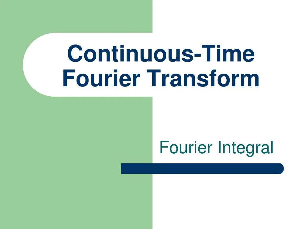 continuous time fourier transform 2