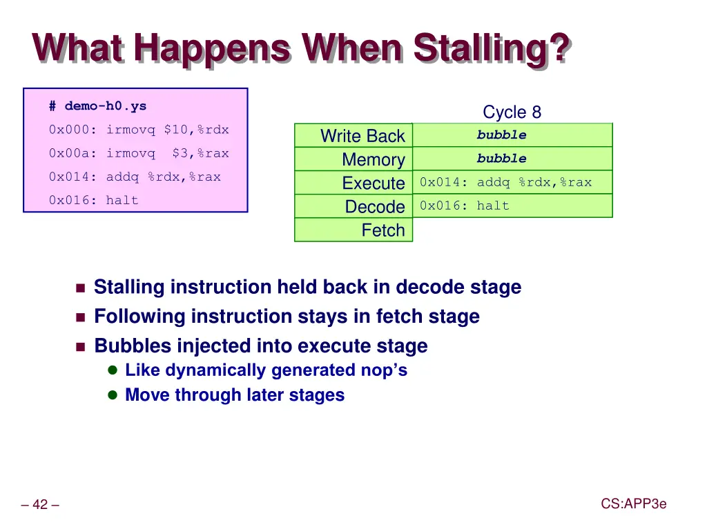 what happens when stalling