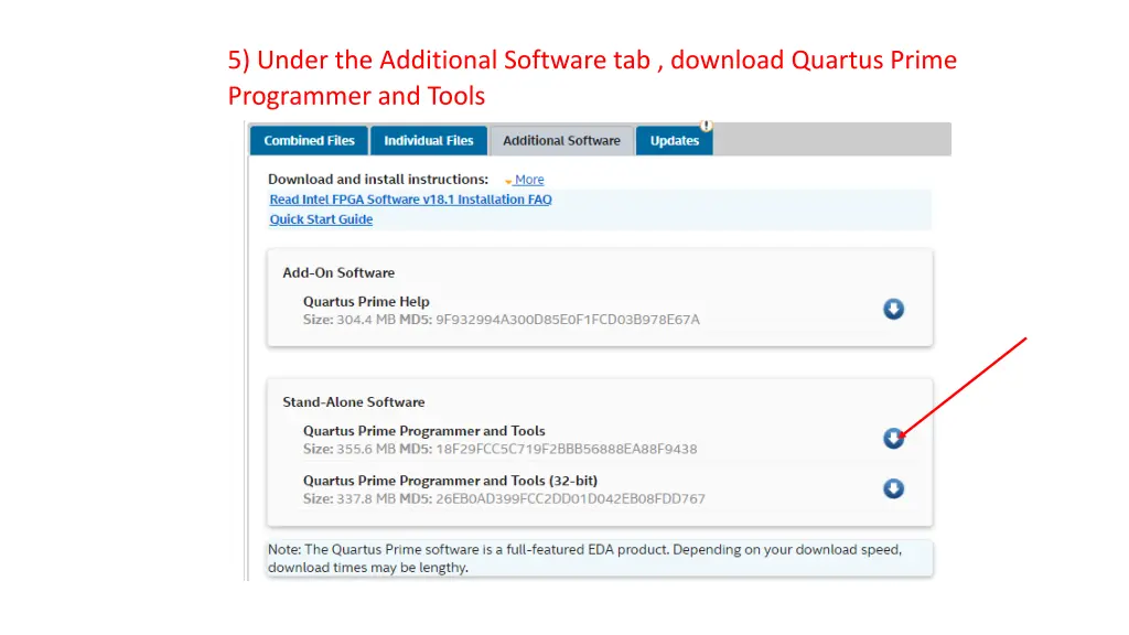 5 under the additional software tab download