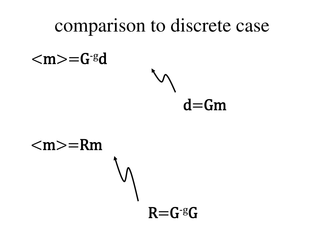 comparison to discrete case