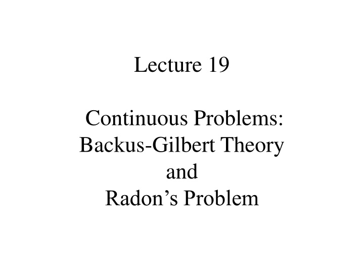 lecture 19