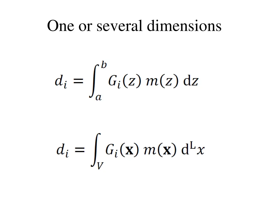 one or several dimensions