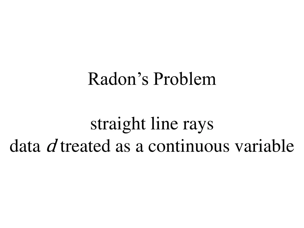 radon s problem