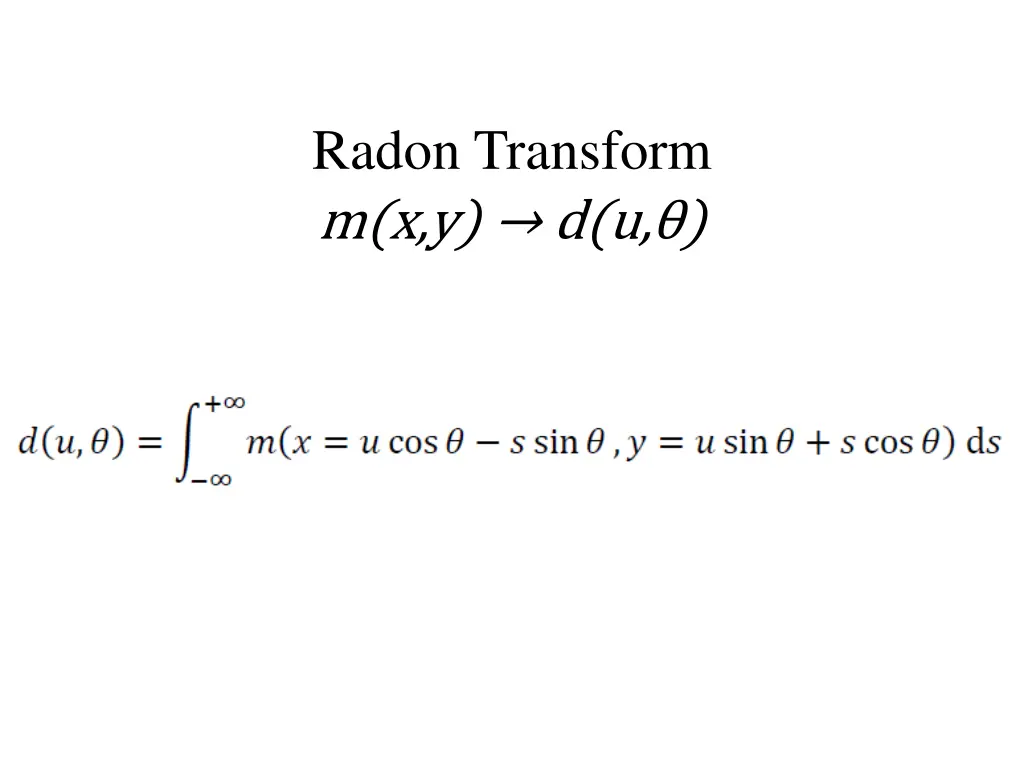radon transform m x y d u