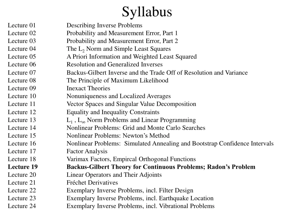 syllabus