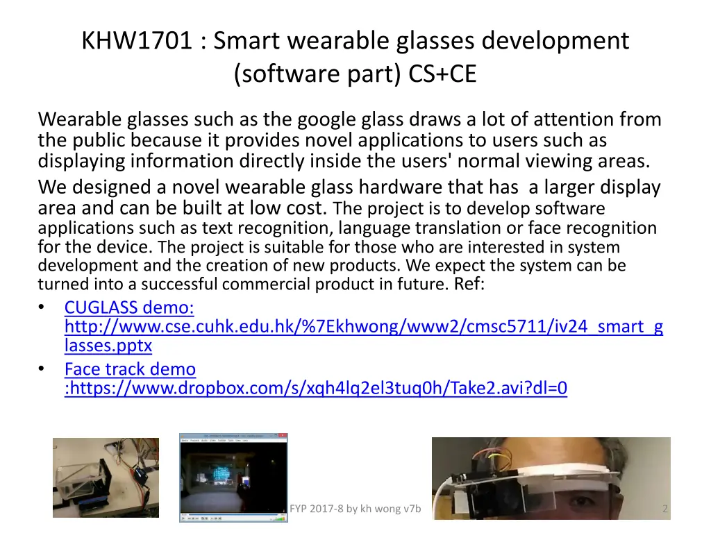 khw1701 smart wearable glasses development