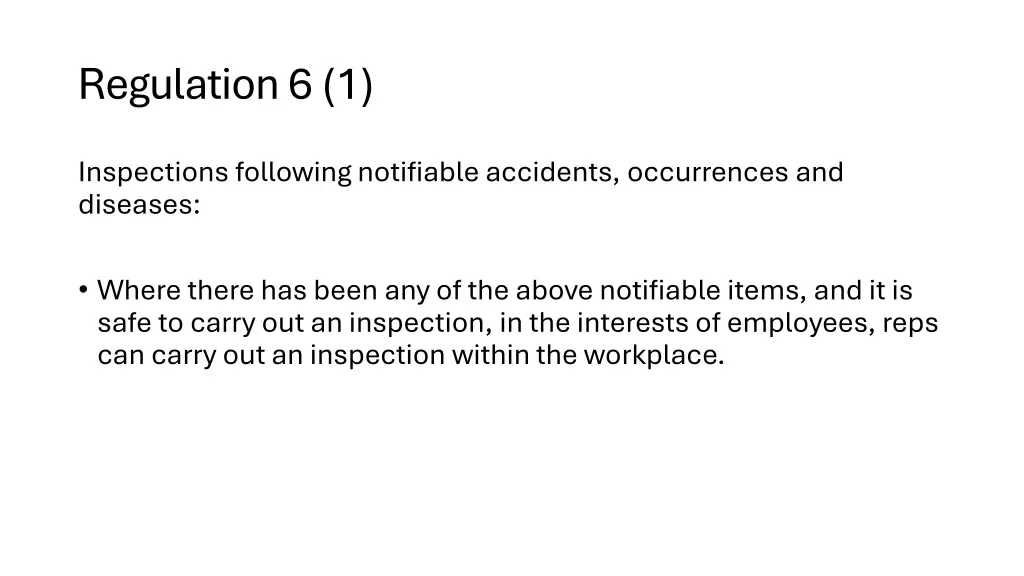 regulation 6 1