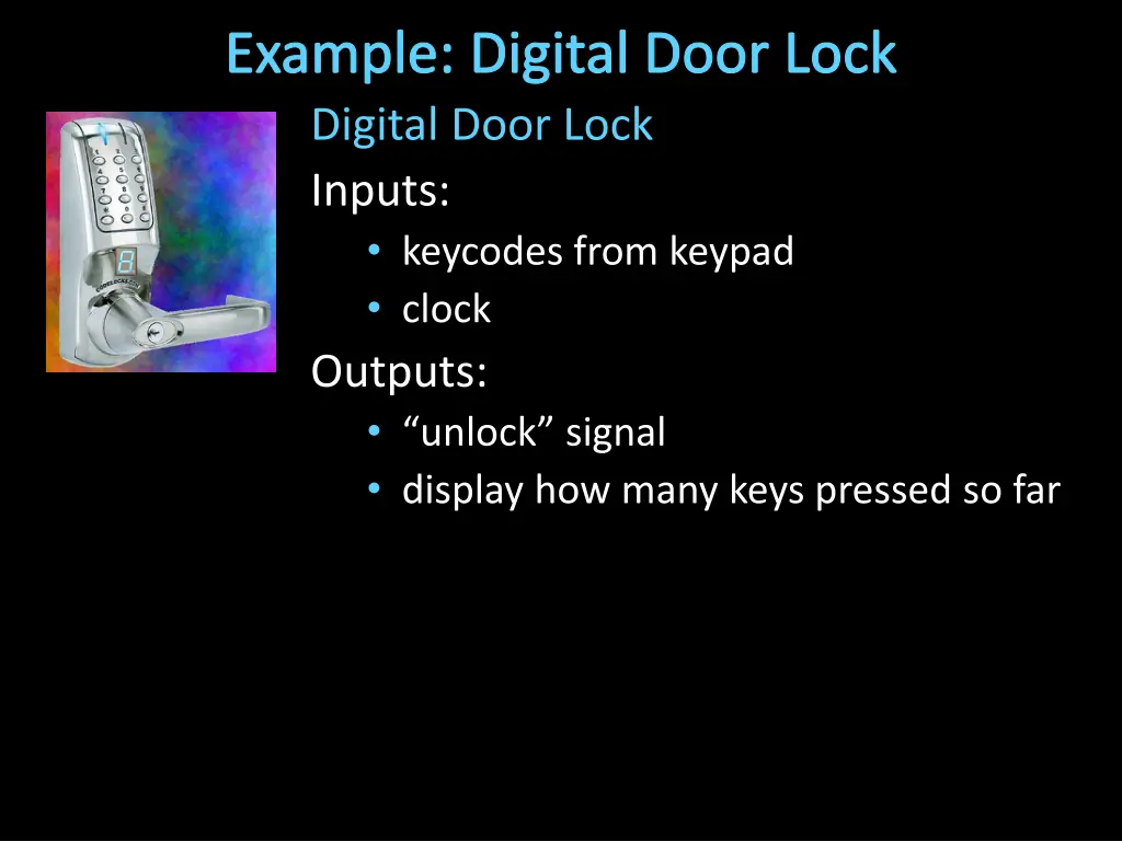 example digital door lock digital door lock