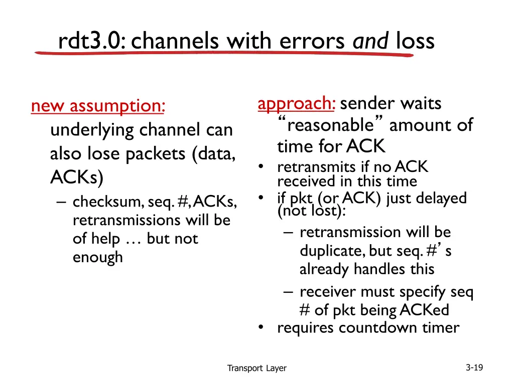 rdt3 0 channels with errors and loss