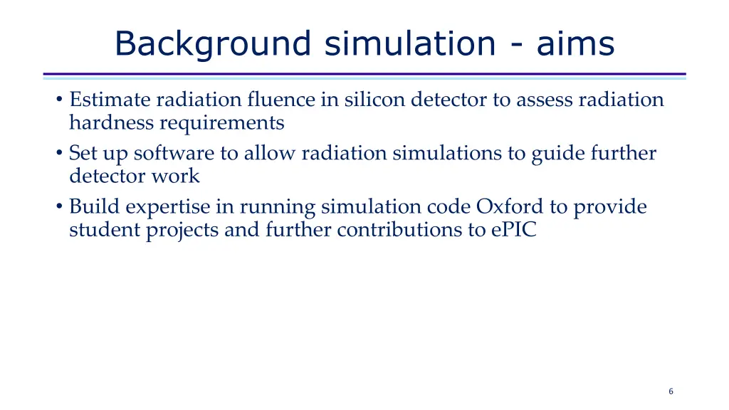 background simulation aims