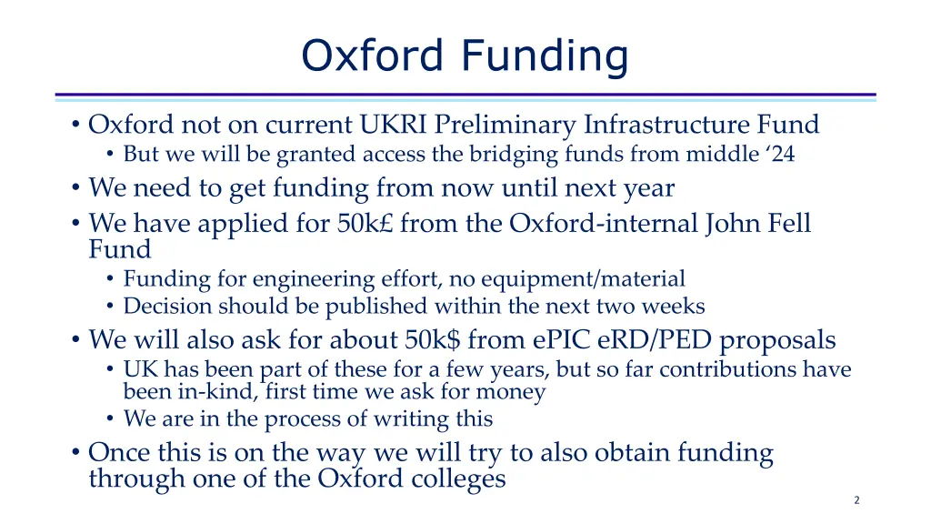 oxford funding