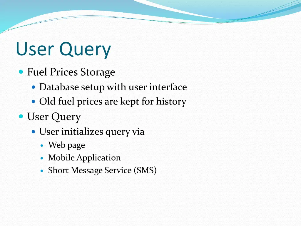 user query