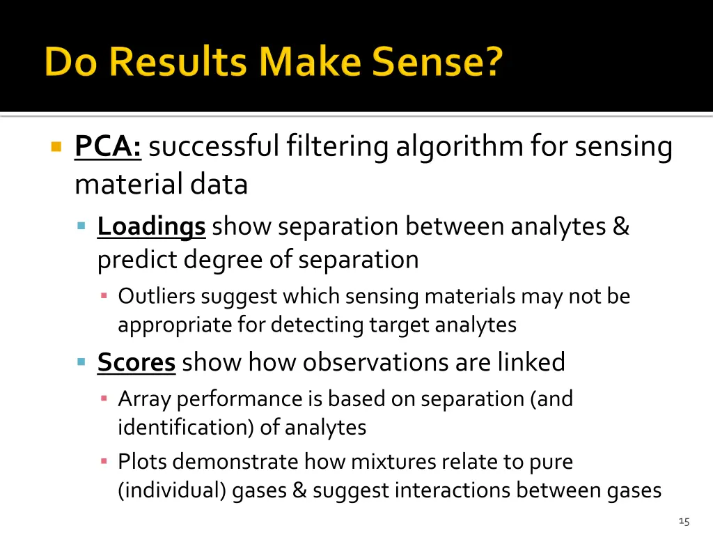 pca successful filtering algorithm for sensing