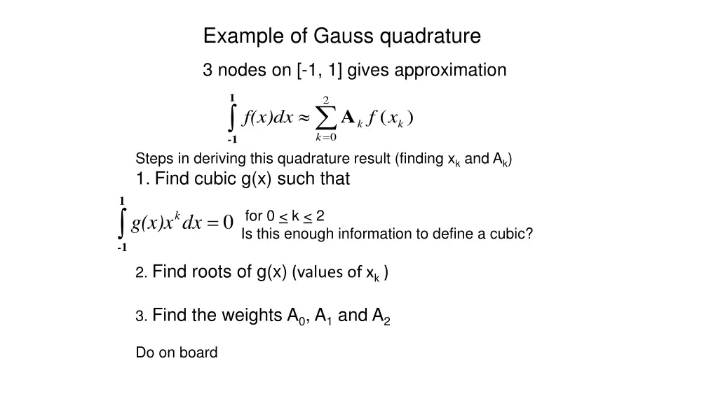 example of gauss quadrature