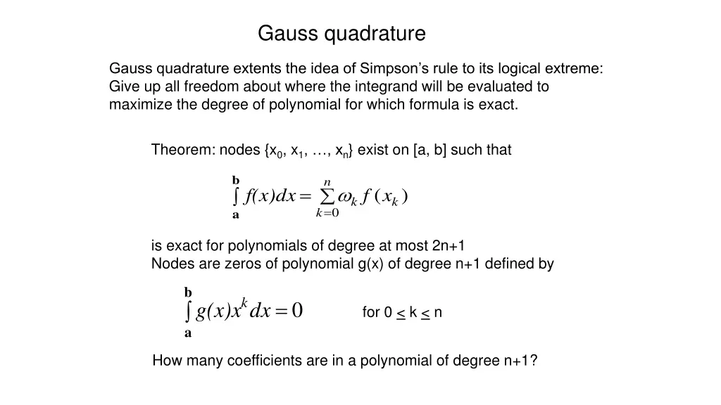 gauss quadrature 1