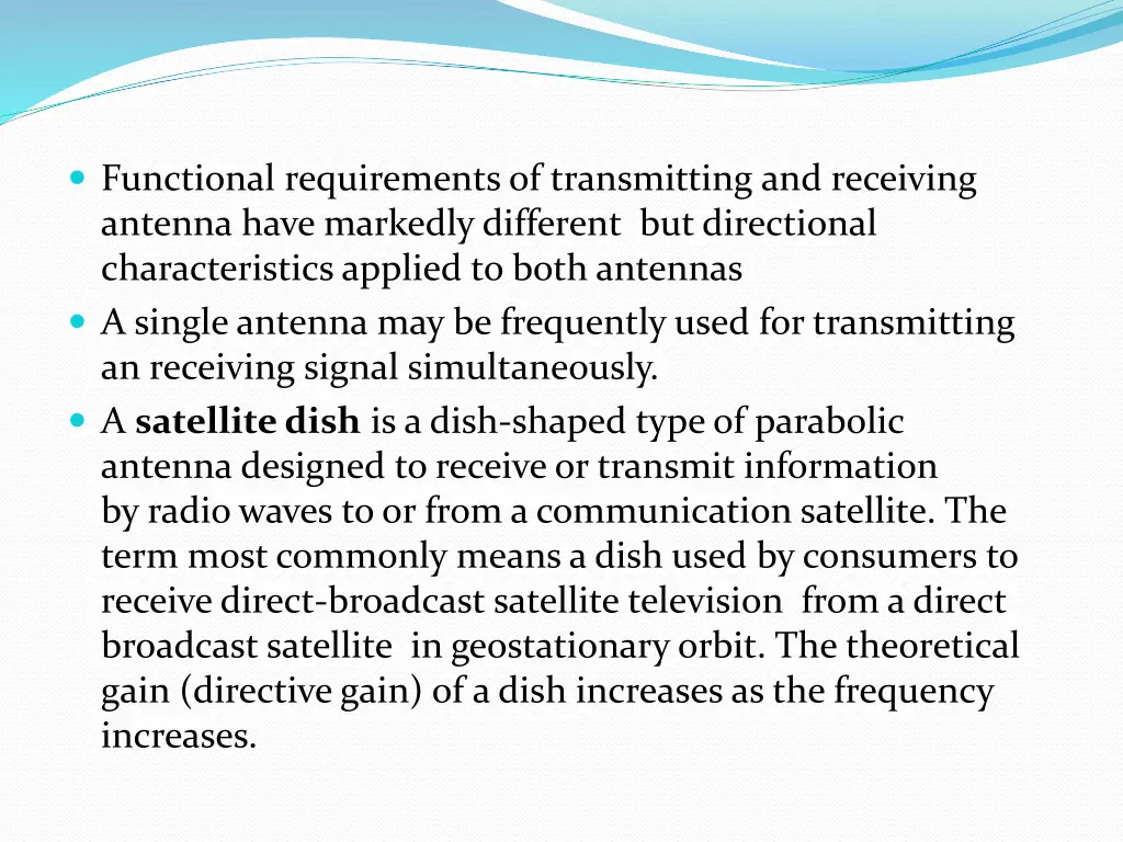 functional requirements of transmitting