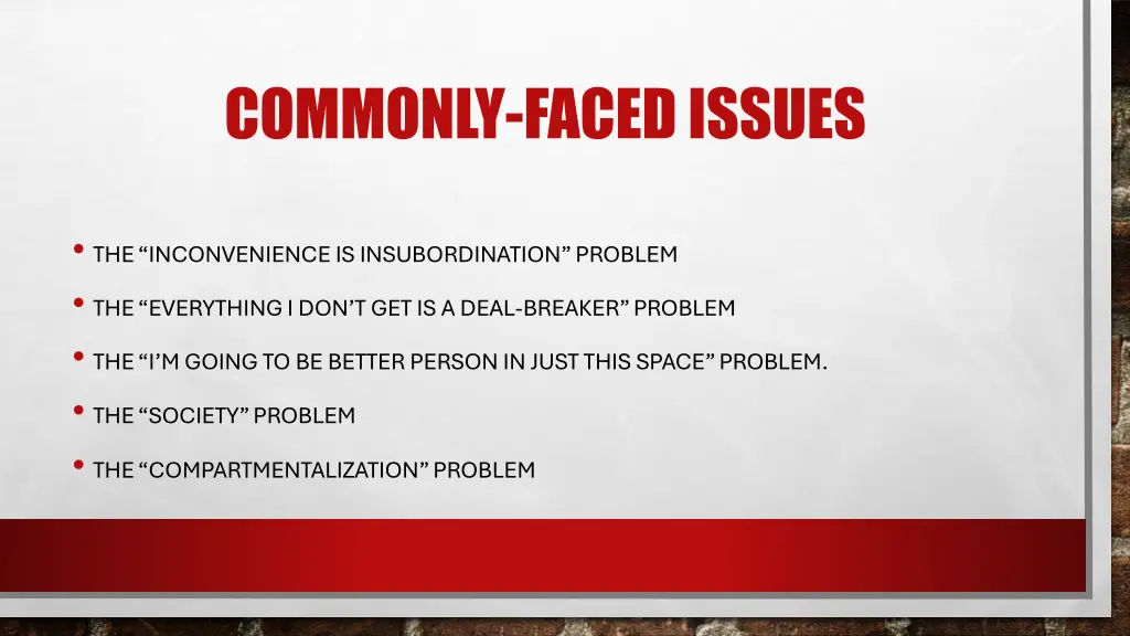 commonly faced issues 1