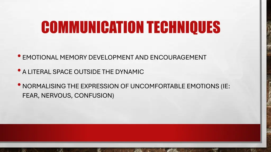communication techniques