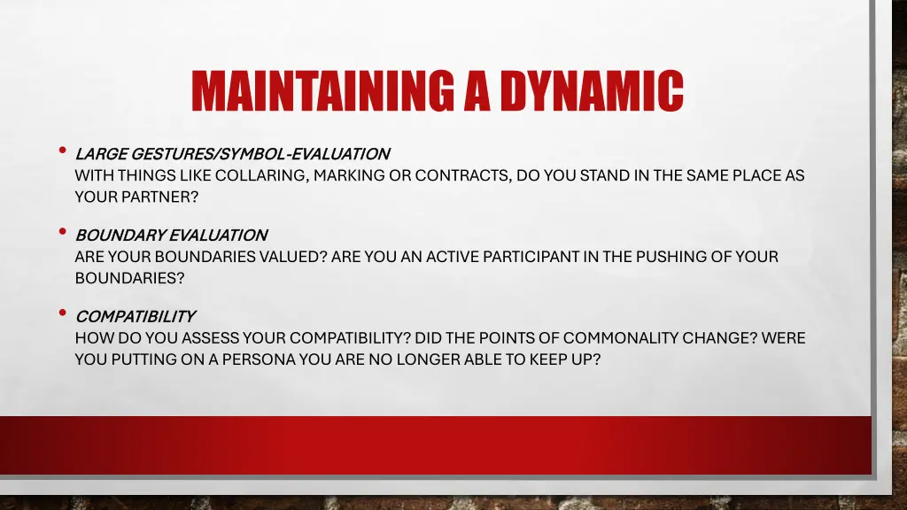 maintaining a dynamic large gestures symbol large