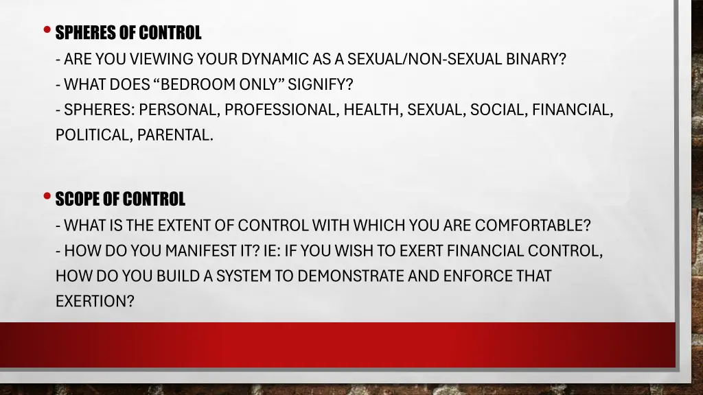 spheres of control are you viewing your dynamic