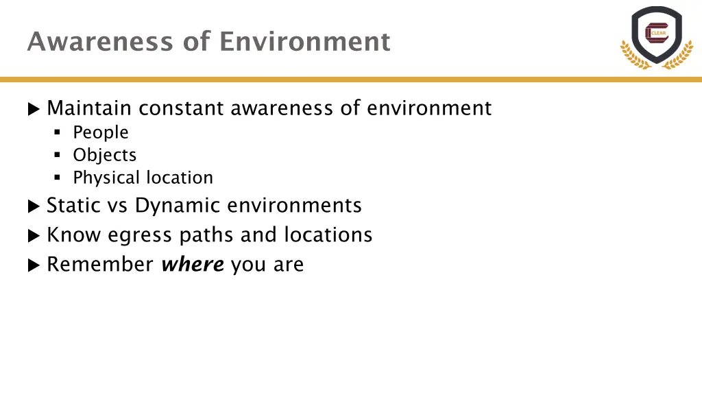 awareness of environment
