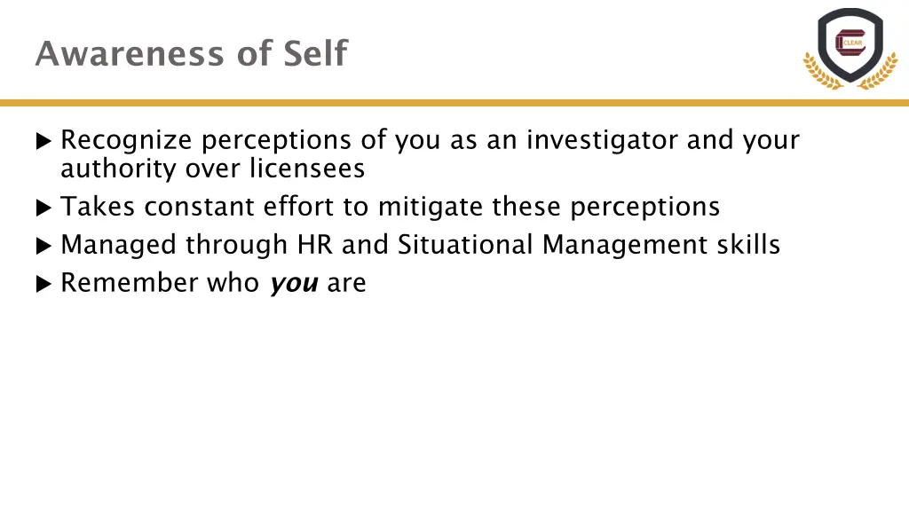 awareness of self