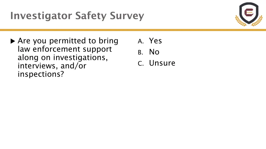 investigator safety survey 1